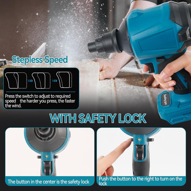 dcvbny Cordless Dust Blower for Makita 18V Battery(Tool Only), Air Duster Compressed Air Mattress Pump,447MPH 40000RPM for Car,Garages,Sawmill Room,Workshop Cleaning (for Makita 18V Battery) - Image 5